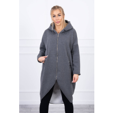 FiatalDivat Hosszú meleg cipzáros szabadidő felső modell 9313 grafit szín