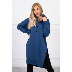 FiatalDivat Hosszú meleg szabadidő felső kapucnival és rojtokkal modell 9301 farmer szín