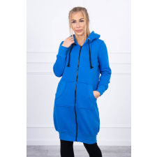 FiatalDivat Hosszú meleg szabadidő felső kapucnival és zsebekkel modell 9302 királykék szín női pulóver, kardigán