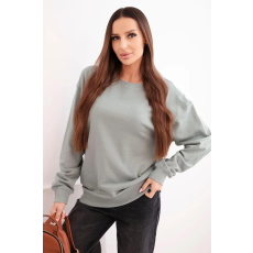 FiatalDivat Kapucni nélküli pamut pulóver HIT03 sötét mentazöld