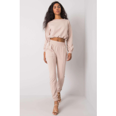 FiatalDivat Laila tréningruha szett crop-top bézs pulóverrel