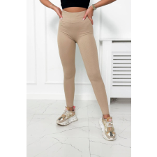 FiatalDivat Leggings bordázott anyagból modell 69186 bézs női nadrág