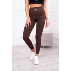 FiatalDivat Leggings bordázott anyagból modell 9429 barna
