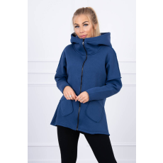 FiatalDivat Meleg szabadidő felső hosszabbított hátsó résszel és zsebekkel modell 68652 farmer szín