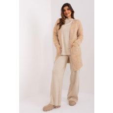 FiatalDivat Mintás kardigán pulóver rövid szálú, 50300-as modell bézs