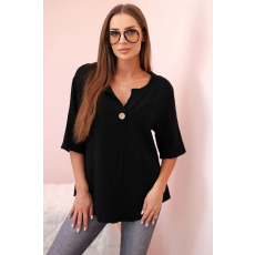 FiatalDivat Muslin ingblúz modell 9225 fekete