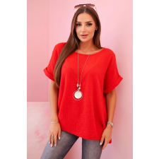 FiatalDivat Muszlin blúz medállal, IT-68 piros modellel blúz