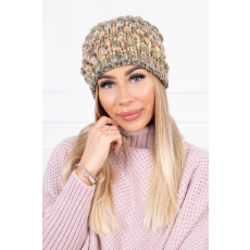 FiatalDivat Női sapka K156 kaki szín+sárga