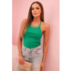 FiatalDivat Nyári pamut pántos top díszlánccal 68243-as modell zöld színben