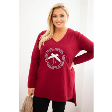 FiatalDivat Nyomott mintás blúz hosszabb hátrésszel, 6960 bordó modell blúz