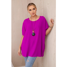 FiatalDivat Oversize blúz IT-31 lila medálos modellel