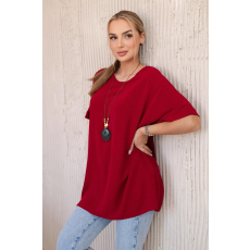 FiatalDivat Oversize blúz medállal, IT-31 bordó modellel