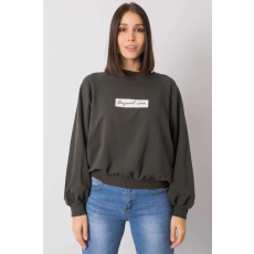 FiatalDivat Oversize pulóver Hariette kapucni nélkül, khaki színű