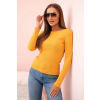 FiatalDivat Pamut blúz csónaknyakú kivágással 69550-es modell mustársárga