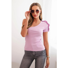 FiatalDivat Pamut egyvállas fodros blúz 69372-es modell lila szín blúz