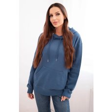 FiatalDivat Pamut kapucnis pulóver kenguruzsebbel HIT01 farmer színben