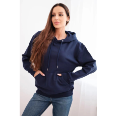 FiatalDivat Pamut kapucnis pulóver kenguruzsebbel HIT01 tengerészkék