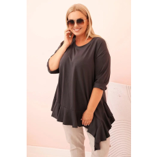 FiatalDivat Pamut oversize fodros blúz, 25196 grafit modell