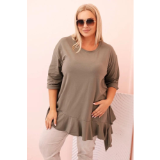 FiatalDivat Pamut oversize fodros blúz, 25196-os modell, kiwi szín