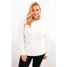 FiatalDivat Pamut oversize kapucnis pulóver kenguruzsebbel HIT02 modell fehér