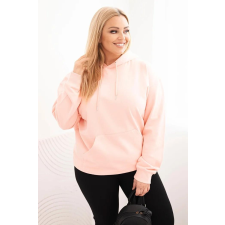 FiatalDivat Pamut oversize kapucnis pulóver kenguruzsebbel HIT02 modell rózsaszín női pulóver, kardigán