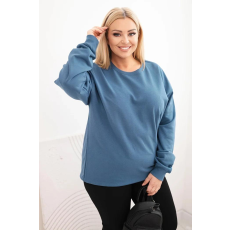 FiatalDivat Pamut oversize pulóver kerek nyakkivágással HIT04 modell farmerkék színben