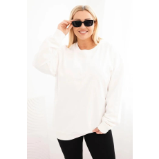 FiatalDivat Pamut oversize pulóver kerek nyakkivágással HIT04 modell fehér