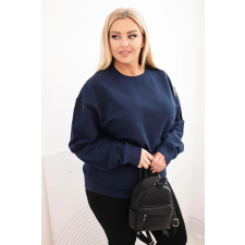 FiatalDivat Pamut oversize pulóver kerek nyakkivágással HIT04 modell sötétkék női pulóver, kardigán