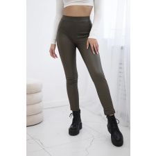 FiatalDivat Push-up leggings eko bőrből, TR1878 modell, khaki színű női nadrág