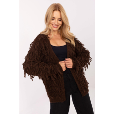 FiatalDivat Rövid kardigán pulóver rojtokkal, 30821-es modell, barna