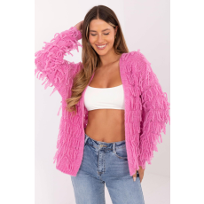 FiatalDivat Rövid kardigán pulóver rojtokkal, 30821-es modell, rózsaszín