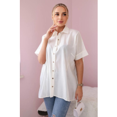 FiatalDivat Rövid ujjú pamut ing, 9812-es modell, ekrü színű