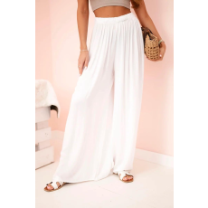 FiatalDivat Széles, bő nadrág elasztikus derékpánttal, 3180-as modell, fehér