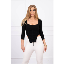 FiatalDivat Vágott anyagú blúz kivágásokkal, 68935 modell fekete blúz
