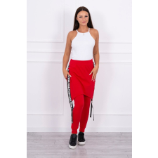 FiatalDivat Vállpántos nadrág á la overál Selfie felirattal piros női nadrág