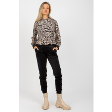 FiatalDivat Velúr tréningruha szett zebra motívummal modell 41001 bézs+fekete