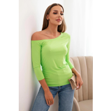 FiatalDivat Viskóz blúz lecsúszott vállal 69933-as modell világoszöld blúz