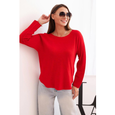 FiatalDivat Viszkóz pulóver csónaknyakú kivágással IT89 modell piros női pulóver, kardigán