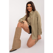 FiatalDivat Zsebes ingblúz 26119 modell khaki színben blúz