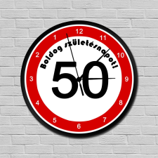 Fiatalító sebességkorlátozós falióra 50. születésnapra falióra