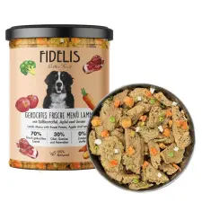 FIDELIS Fidelis főtt menü bárány, édesburgonya, alma és vöröslencse 400g kutyaeledel