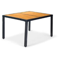  Fieldmann FDZN 6030PR Rattan kerti asztal, fa betétekkel kerti bútor