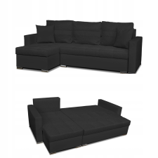  Figo Sarokkanapé Sarokfunkcióval Family Furniture Fekete bútor