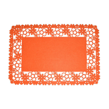  Filc alátét (téglalap alakú, narancssárga, kis virágos mintával) fajáték