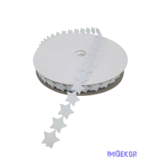  Filc szalag kicsi csillag - Fehér dekorációs kellék