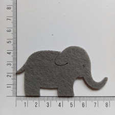 Filcfigura - Elefánt 7,5cm x 4,5cm filc