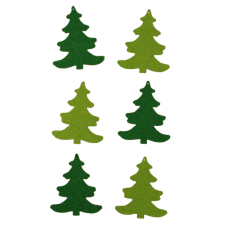  Filcfigura - Fenyő d. íves 6cm | 5 darabos csomag dekorációs kellék