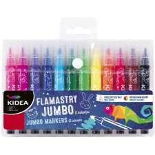 Filctoll készlet, 12 db-os, jumbo, Kidea filctoll, marker