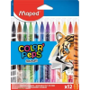  Filctoll készlet, 2,8 mm, kimosható, MAPED "Color'Peps Animals", 12 különböző szín