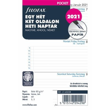 FILOFAX Kalendárium betét, tervező, pocket méret, heti, 1 hét/2 oldal, 2021, FILOFAX naptár, kalendárium